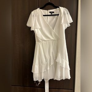 White fit and flare dress